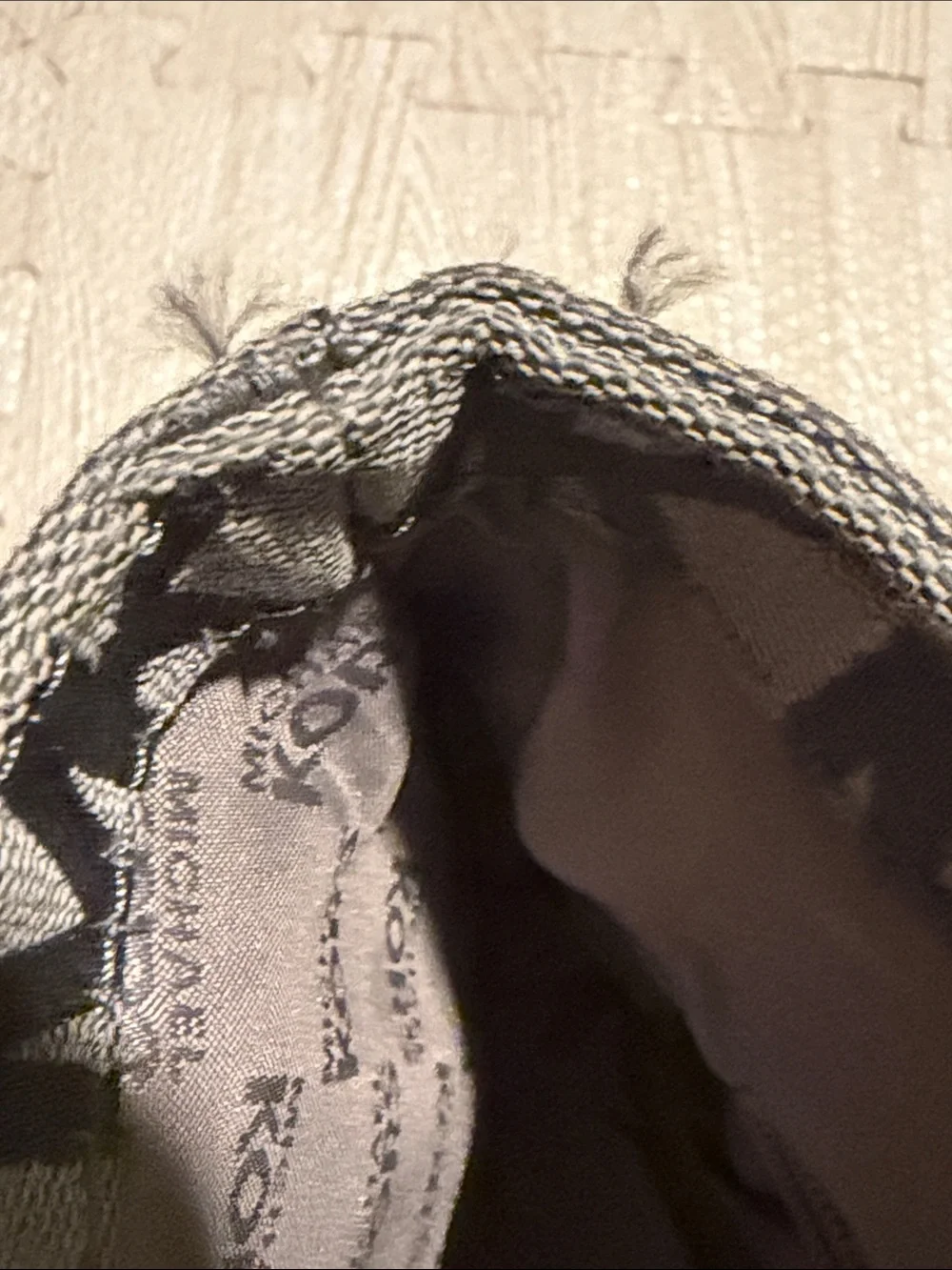 Michael Kors Gray Signature MK Shopper Tote with Metallic Straps